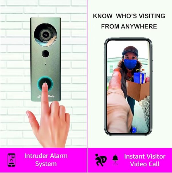 Wi-Fi Smart Video Door bell with Rechargeable battery & Chime - Image 3