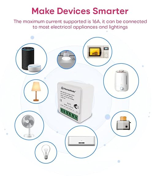 Smart WiFi 1-Node 16A In-wall Switch - Homemate