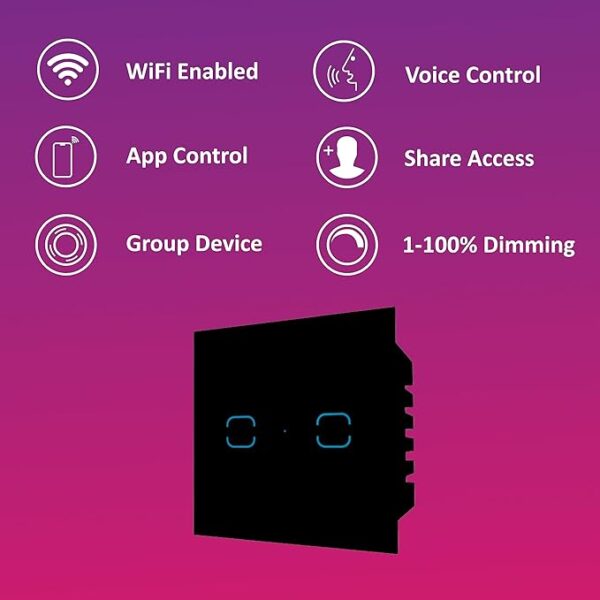Smart 2-Way 2-Gang Touch Switch - Image 3