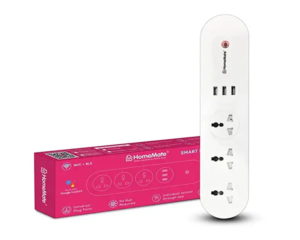 HomeMate WiFi + BLE Smart Power Strip Extension | 3 Sockets + 3 USBs with Quick Smart Charging