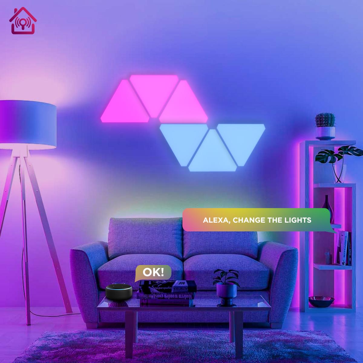 Smart Triangle RGB LED Wall Light Panels - HomeMate