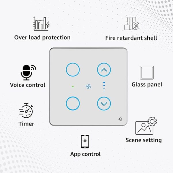 Smart Touch Switch Panel 2 Switch 1 Fan - Image 4