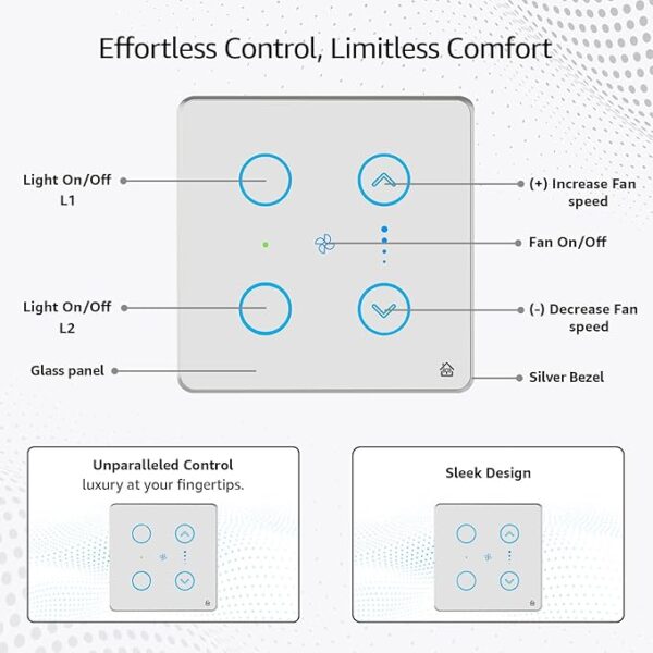 Smart Touch Switch Panel 2 Switch 1 Fan - Image 5