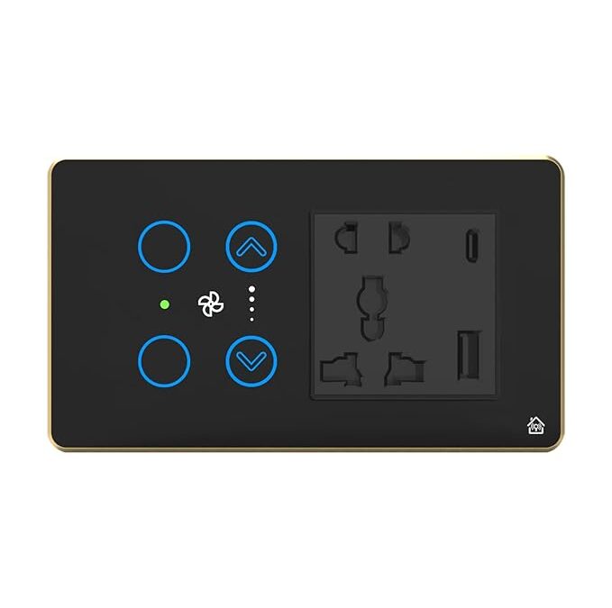 Smart Touch Switch Panel 2 Switch 1 Fan and 1 Socket