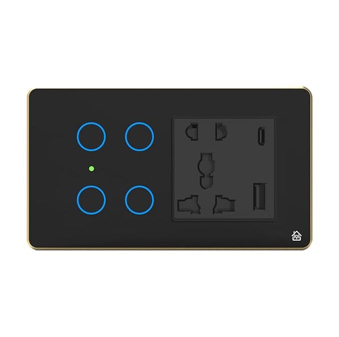 Smart Switch Board 4 Switch 1 Socket