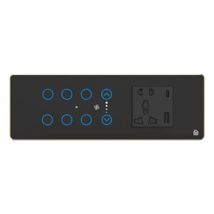 HomeMate Smart Touch Switch Panel With 6 Switch 1 Fan and 1 Socket